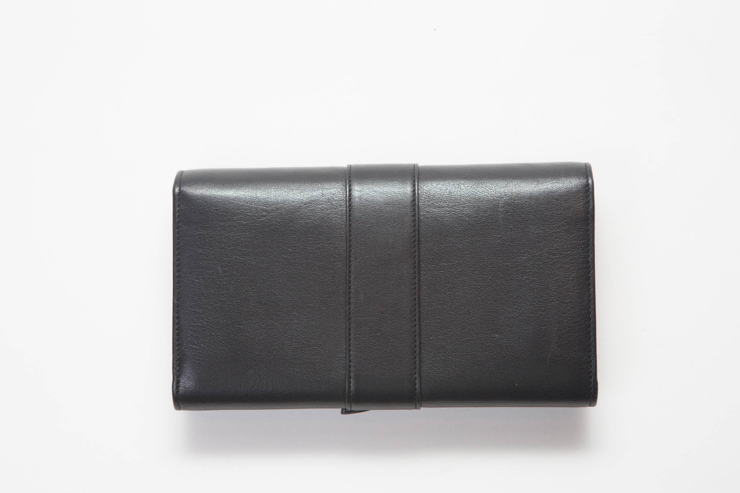 Cartier Black Leather Wallet with Gold Signature Hardware 2