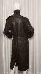 Hermes Dark Brown Leather Trench Coat