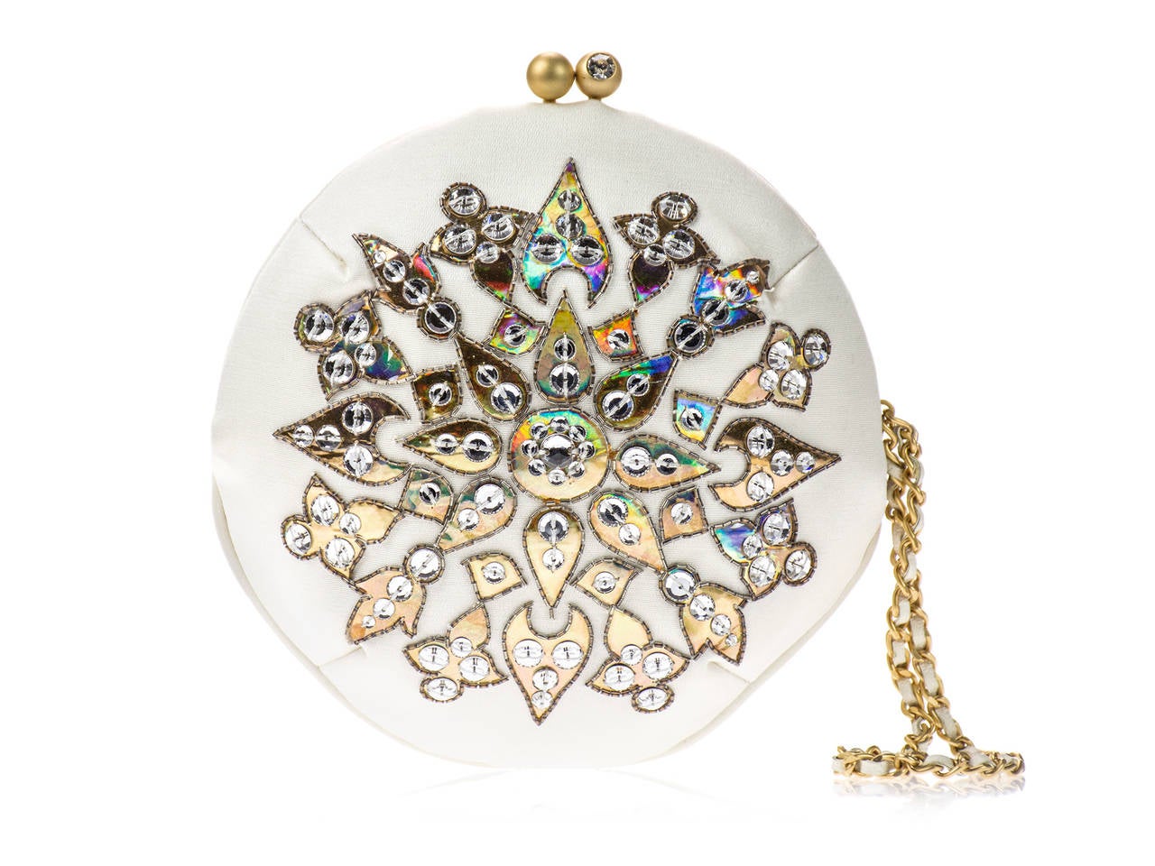 Chanel Satin Bejeweled Bag For Sale 1