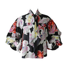 Chanel 09P Floral Silk Runway Blouse