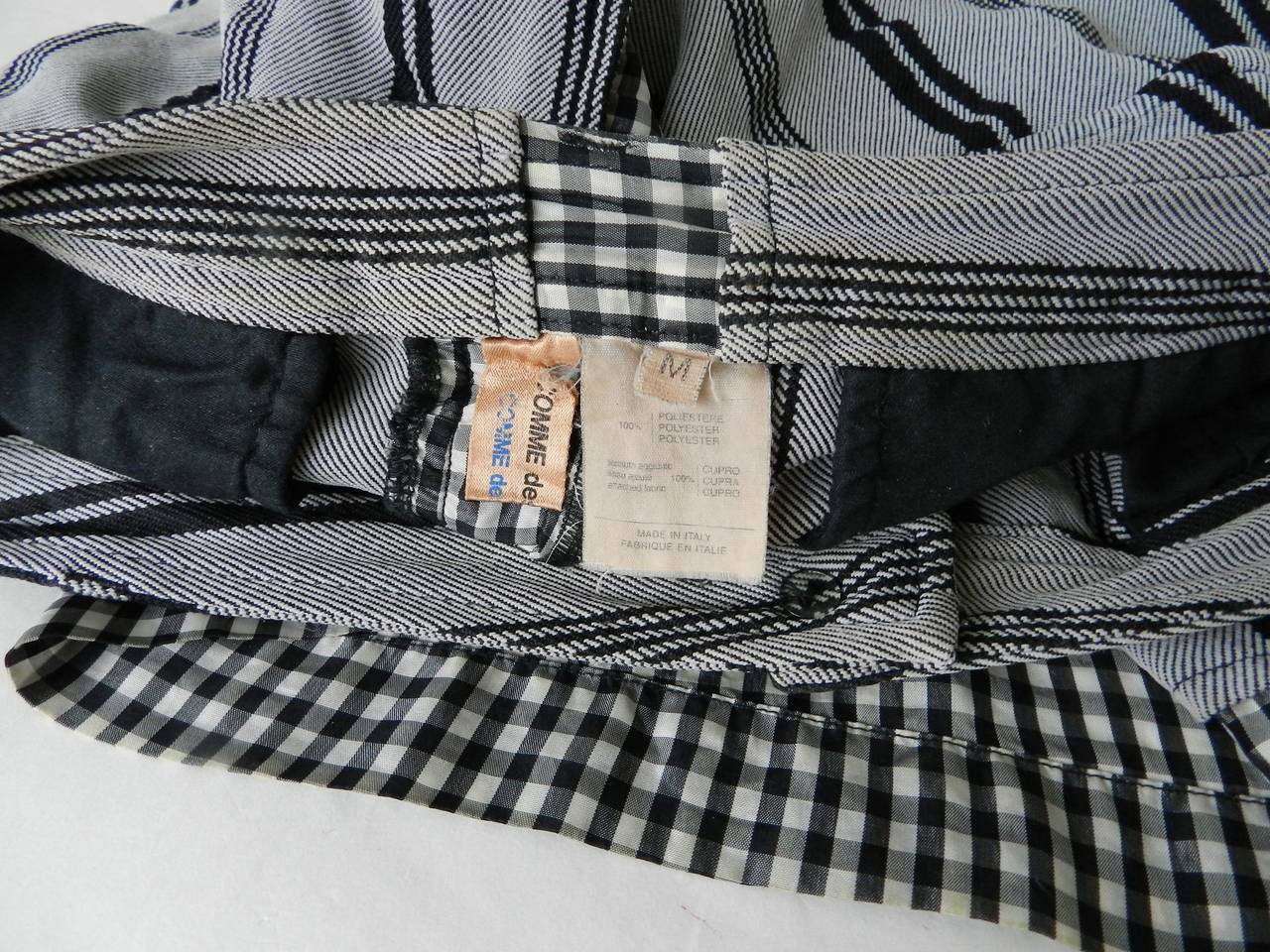 Comme des Garcons Vintage Grey Skirt with Black Stripes In Excellent Condition In Toronto, ON
