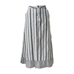 Comme des Garcons Vintage Grey Skirt with Black Stripes