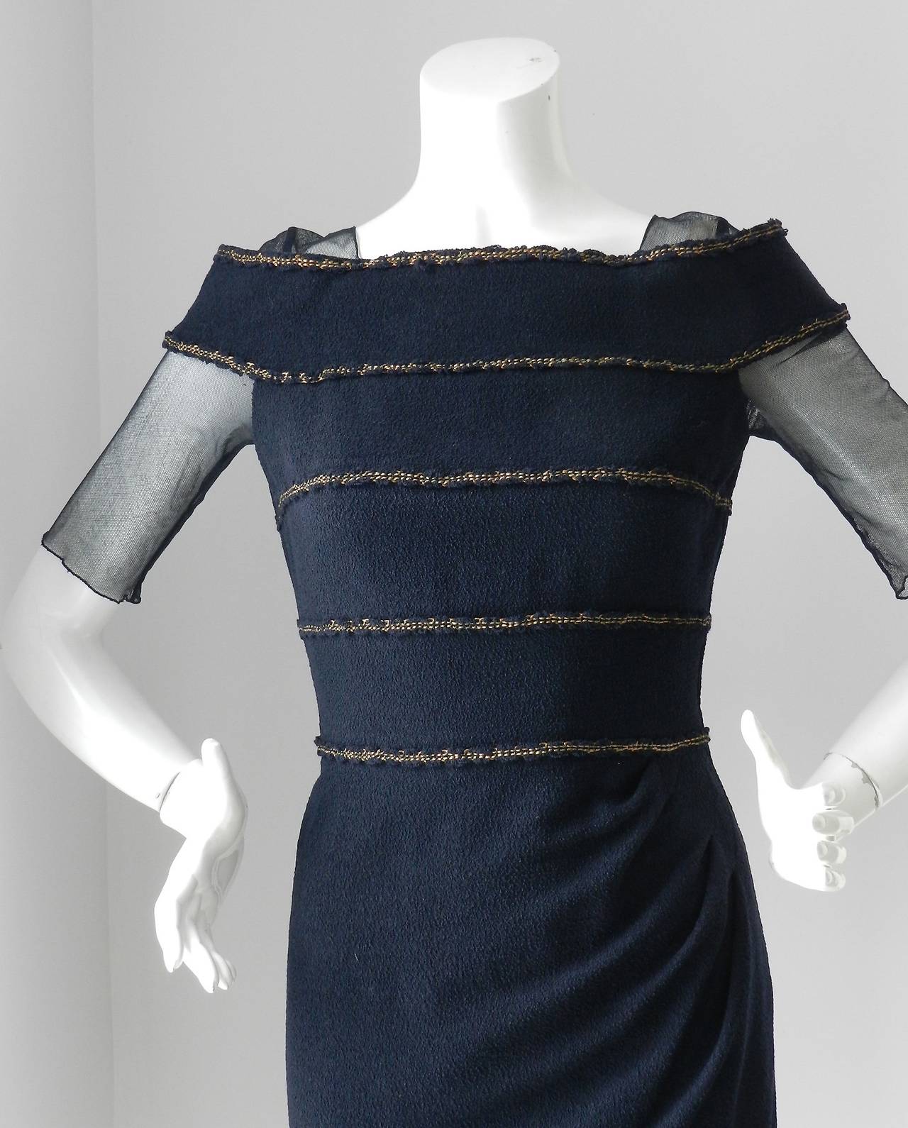Chanel 10C Resort Midnight Navy Dress In Excellent Condition In Toronto, ON