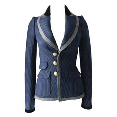 Veste à rayures bleu marine Balenciaga 07A