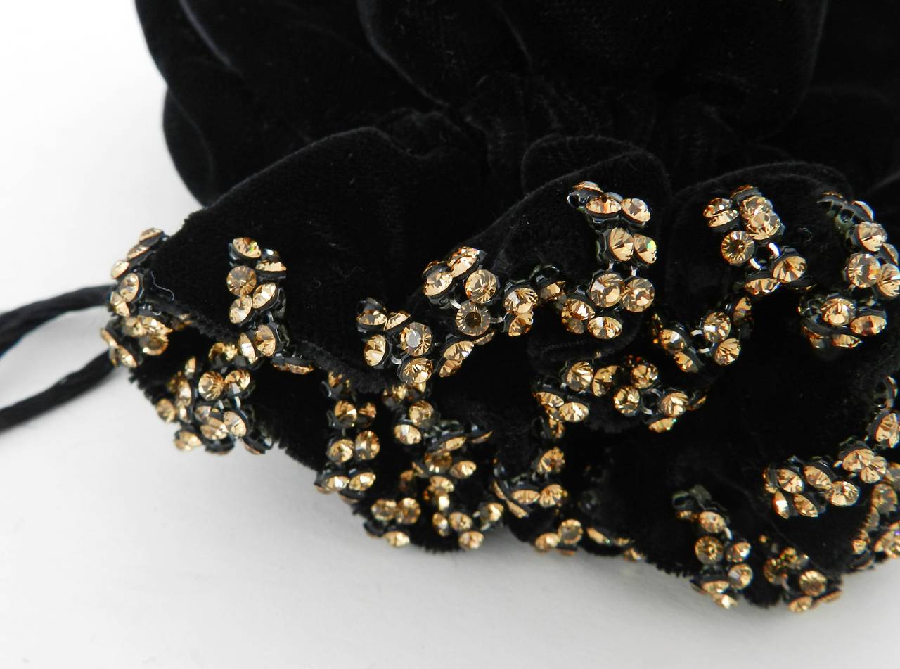 black velvet drawstring evening bag