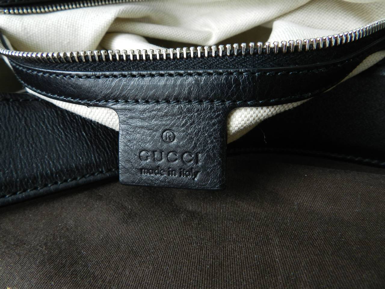 Gucci Ribot Horse Buckle Black Leather Hobo Bag 2