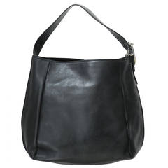 Gucci Ribot Horse Buckle Black Leather Hobo Bag