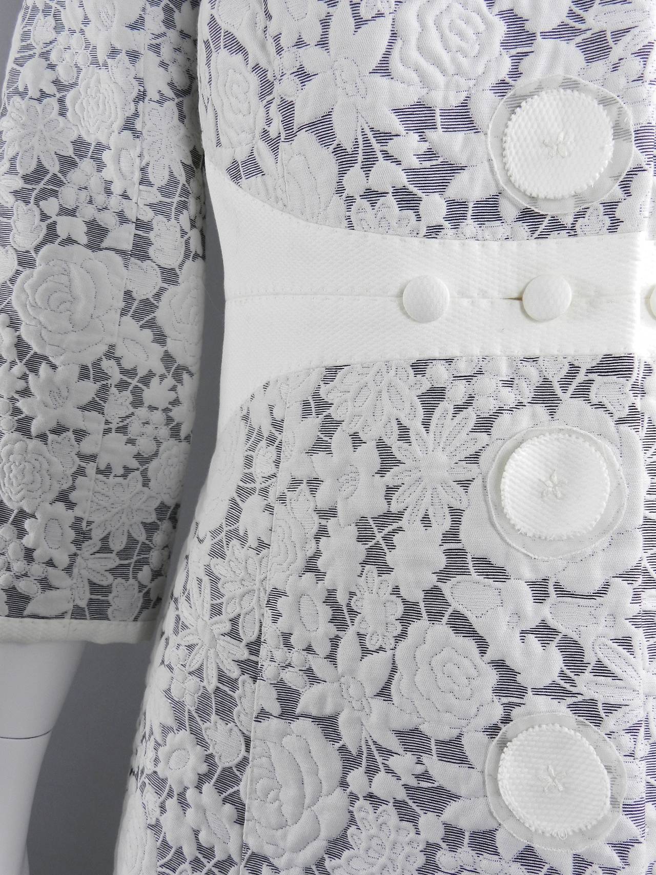 Louis Vuitton White Cotton Floral Jacket 1