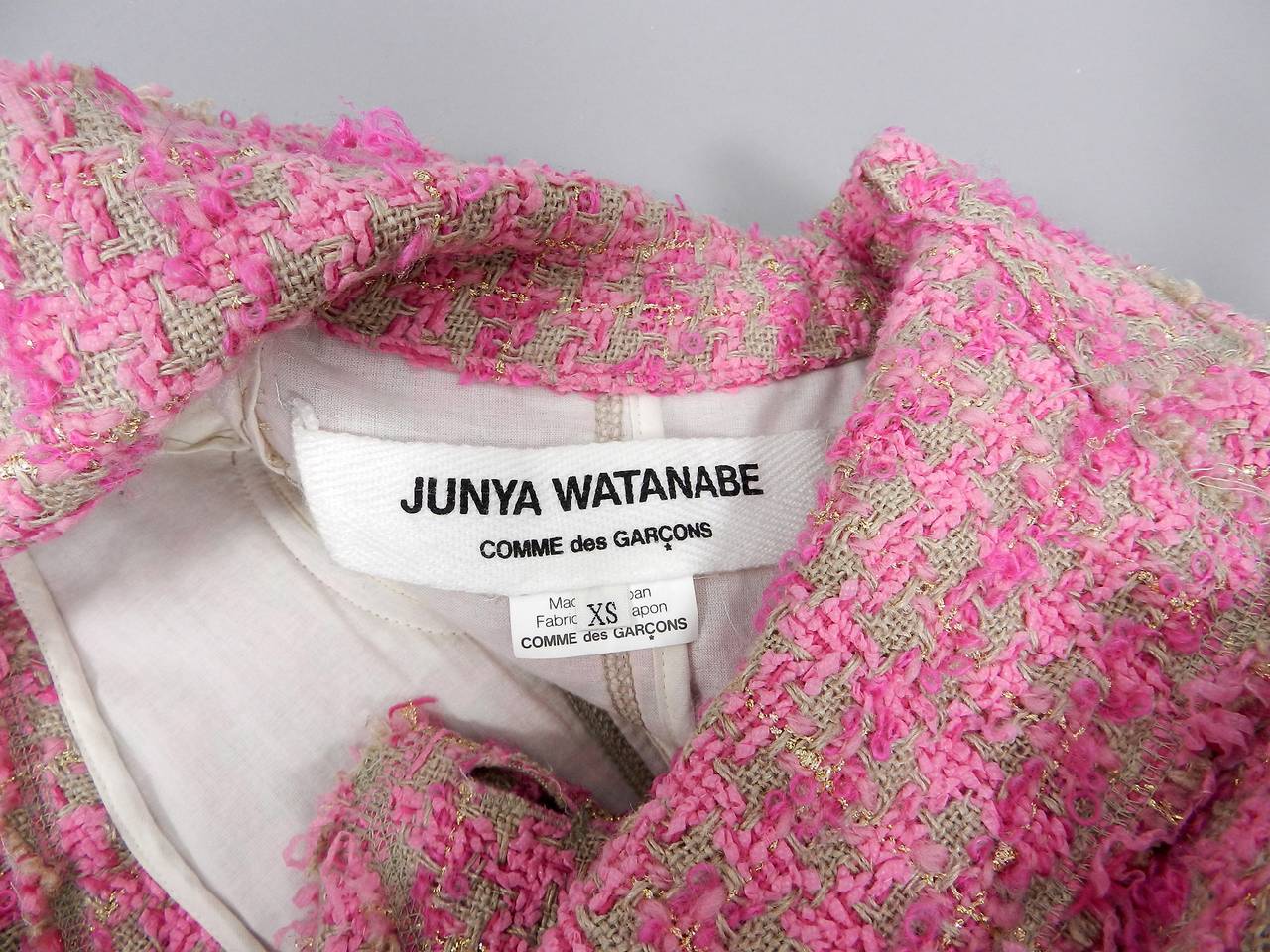 Junya Watanabe Comme des Garcons Pink Tweed Jacket In Excellent Condition In Toronto, ON