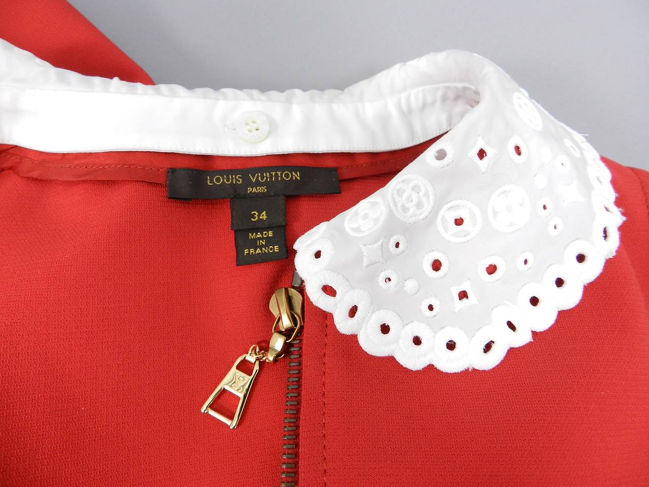 Louis Vuitton Red Vest with White Lace Collar 1