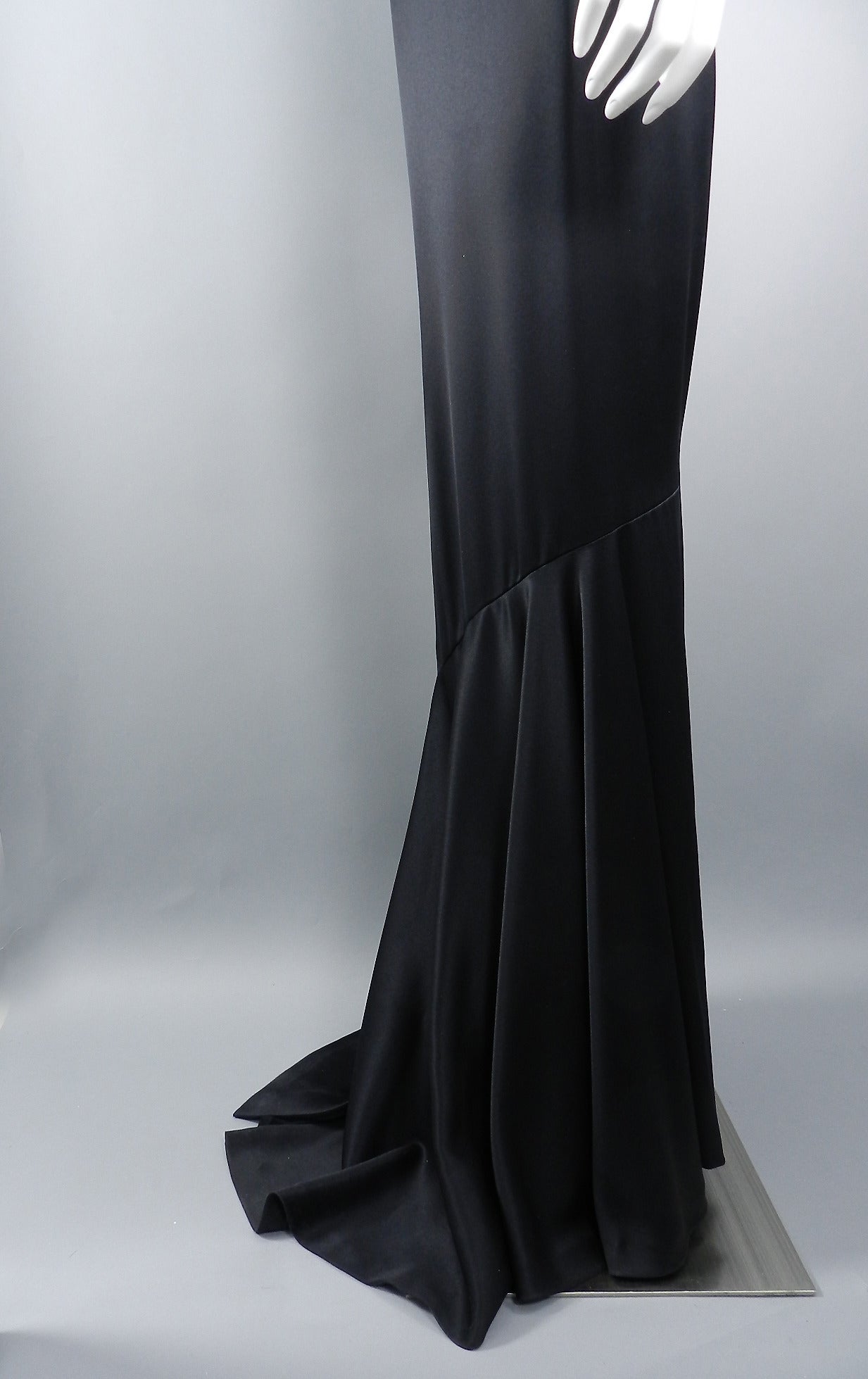 Women's Chanel 10C Runway Black and Ivory Silk Gown