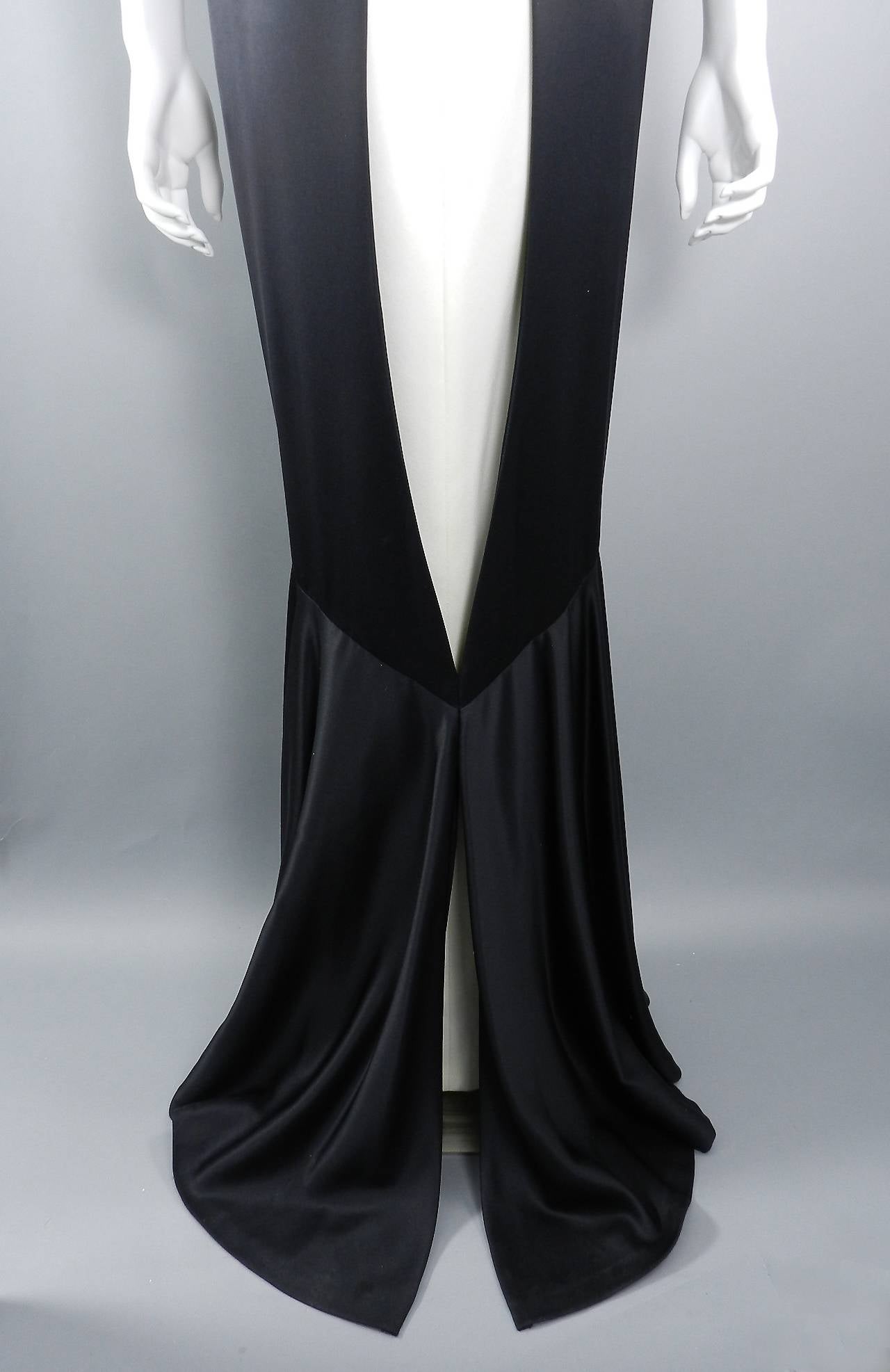Chanel 10C Runway Black and Ivory Silk Gown 1