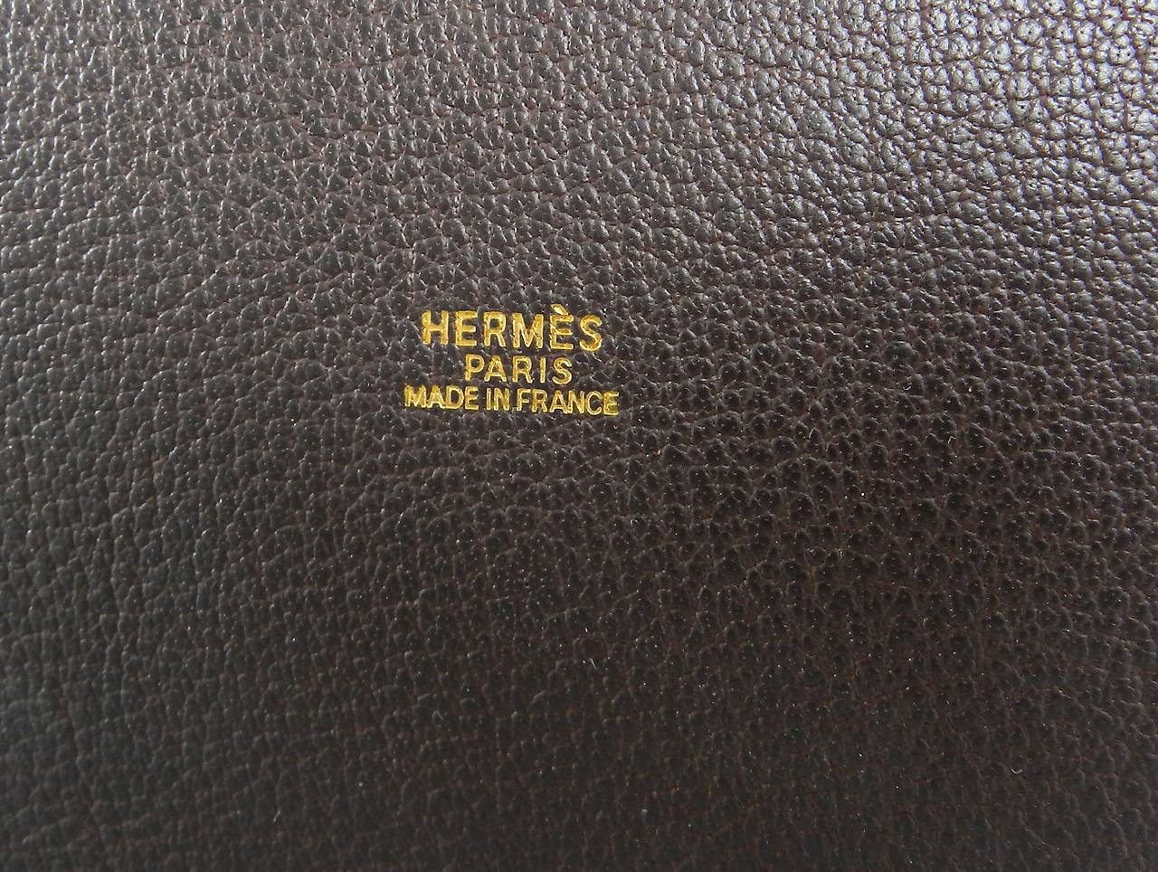 Women's Hermes Vintage 1999 Dark Brown Leather Market Bucket Bag