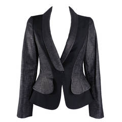 Alexander McQueen Black Coated Wool Hourglass Jacket