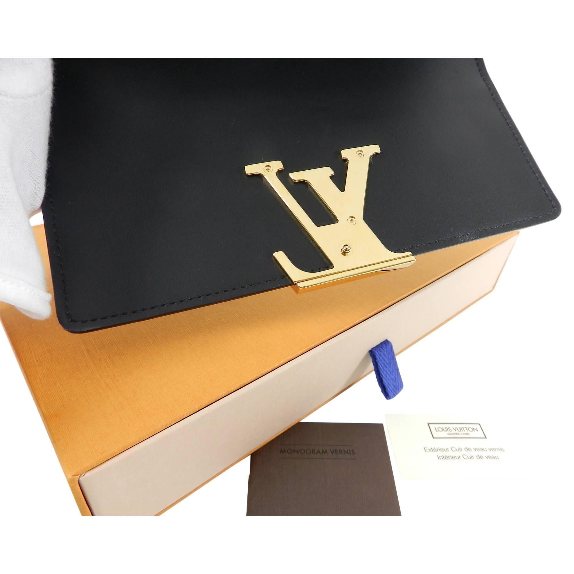 Louis Vuitton Black Vernis Louise Wallet with Gold-Tone LV Logo  3