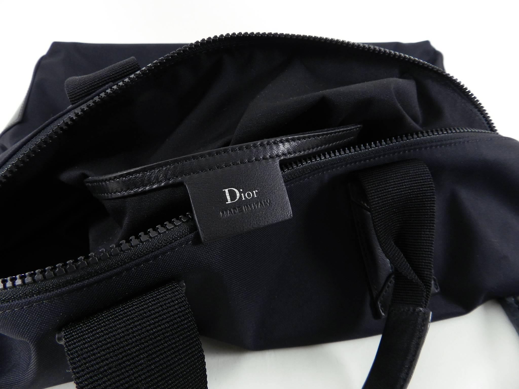 Christian Dior Homme Pre-fall 2017 New Wave Black Nylon Zip Top Tote Bag 3