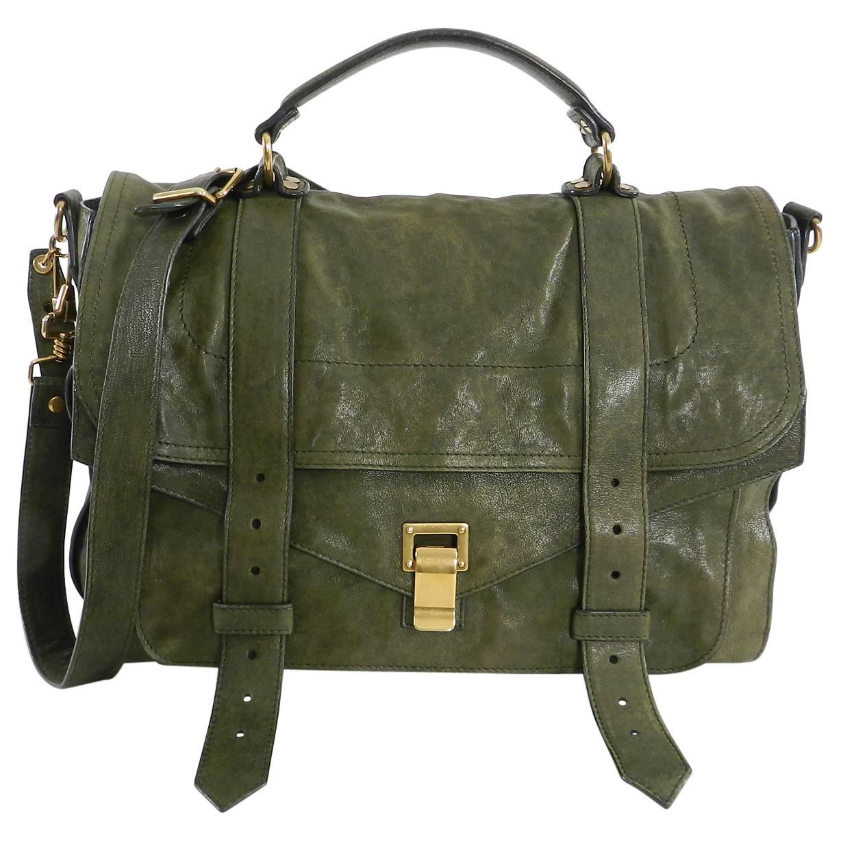 Proenza Schouler Large PS1 Olive Green Satchel Bag