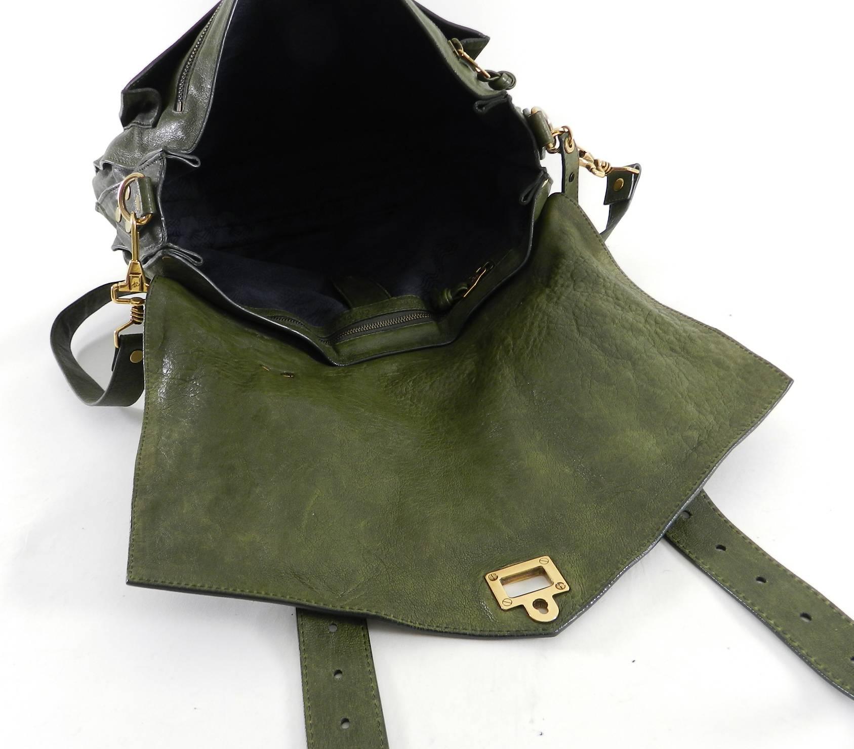Proenza Schouler Large PS1 Olive Green Satchel Bag  3