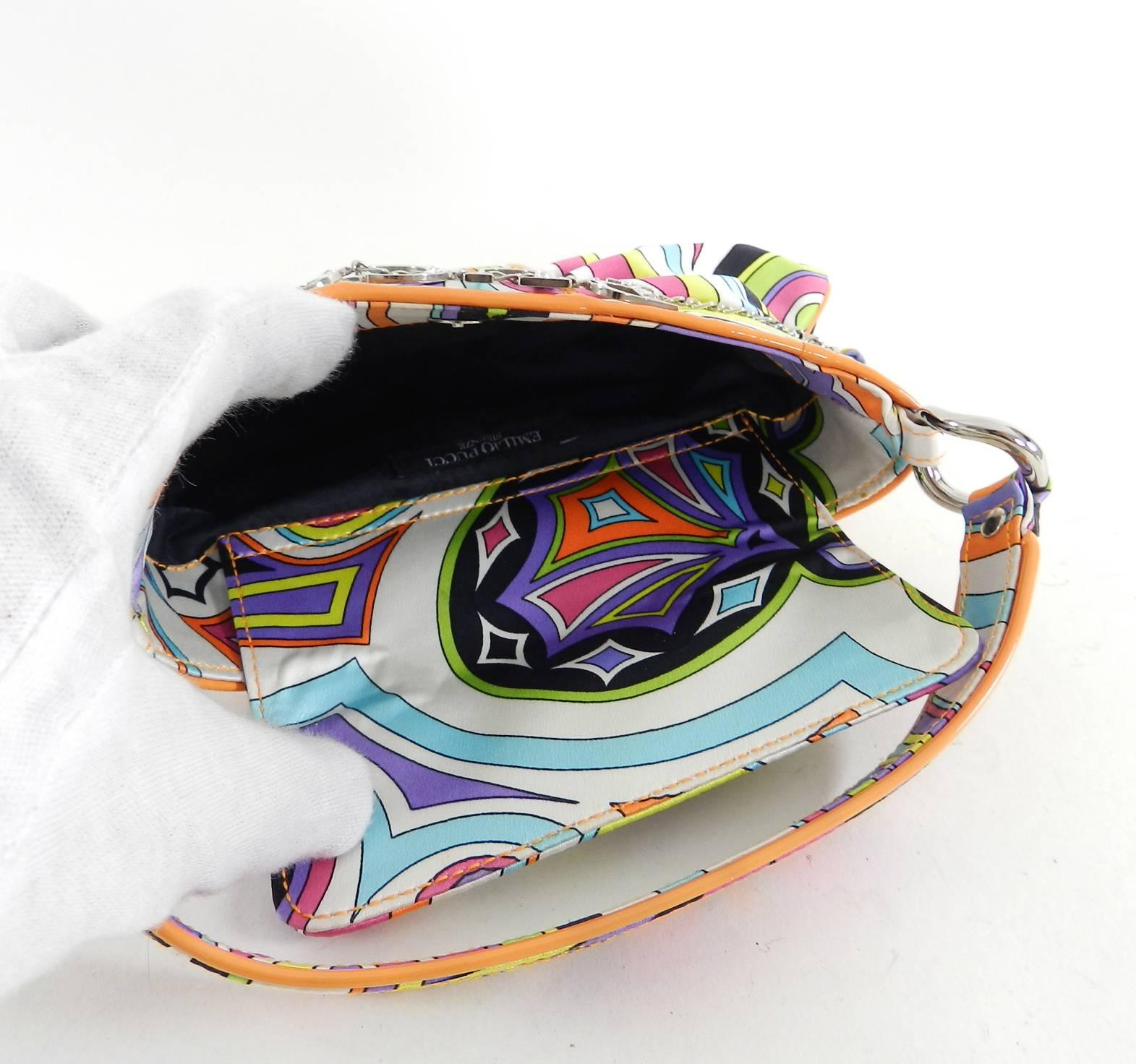 Women's Emilio Pucci Silk Evening Bag with Jewelled Logo Charm