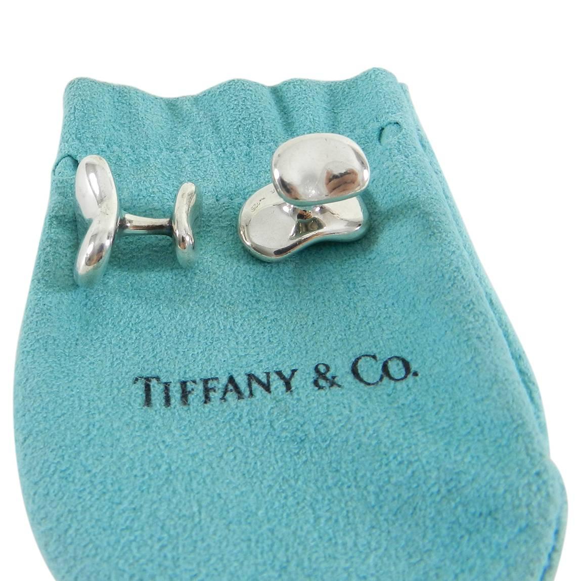 Women's or Men's Tiffany and Co. x Elsa Peretti Sterling Silver Bean Cufflinks
