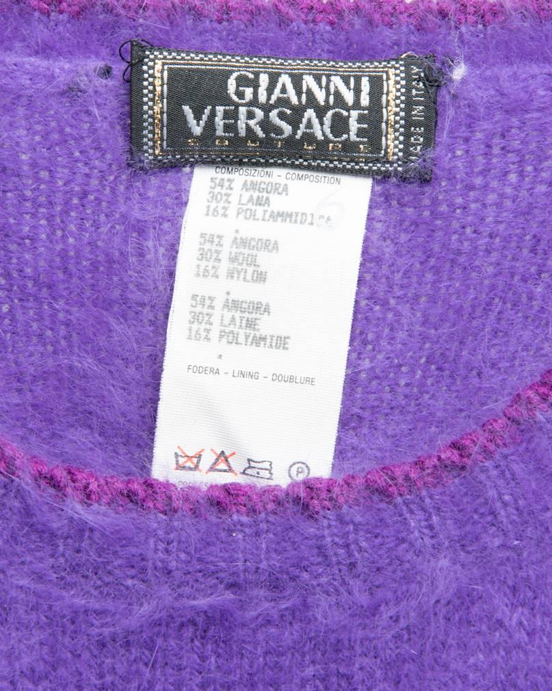 Vintage 1990’s Gianni Versace Purple Angora Sleeveless Top  1