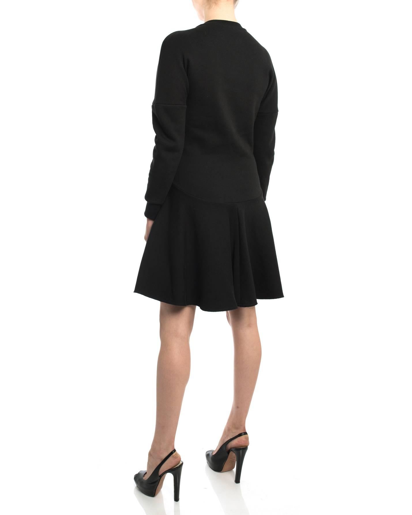 Black Alexander McQueen Medieval Embroidered Sweatshirt Dress