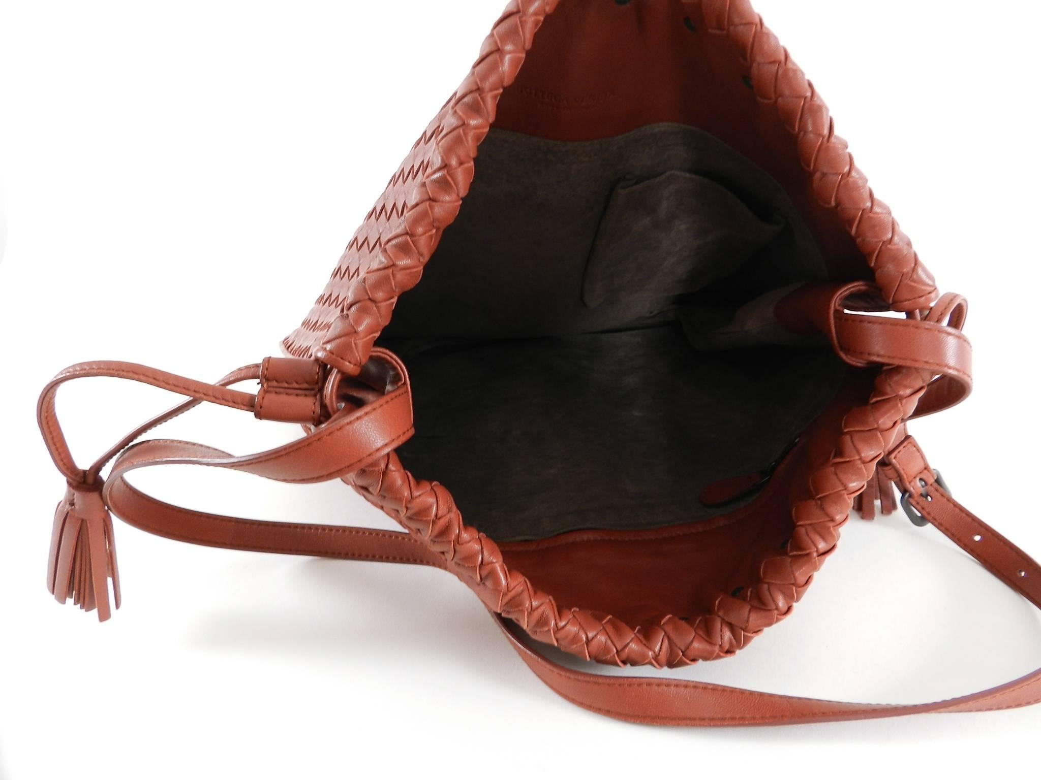 Bottega Veneta Brick Red Intrecciato leather Drawstring Bag 1