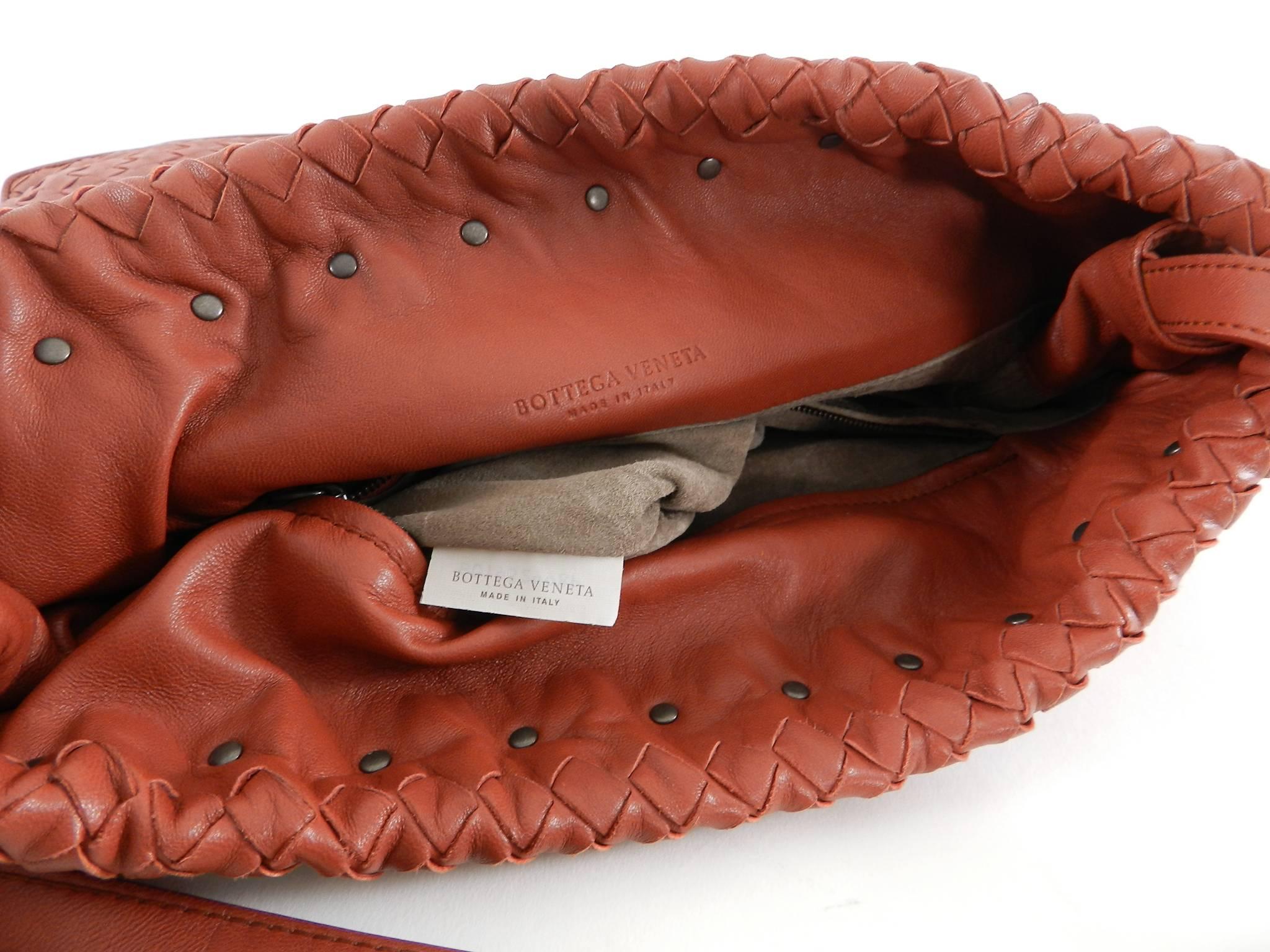 Bottega Veneta Brick Red Intrecciato leather Drawstring Bag 2