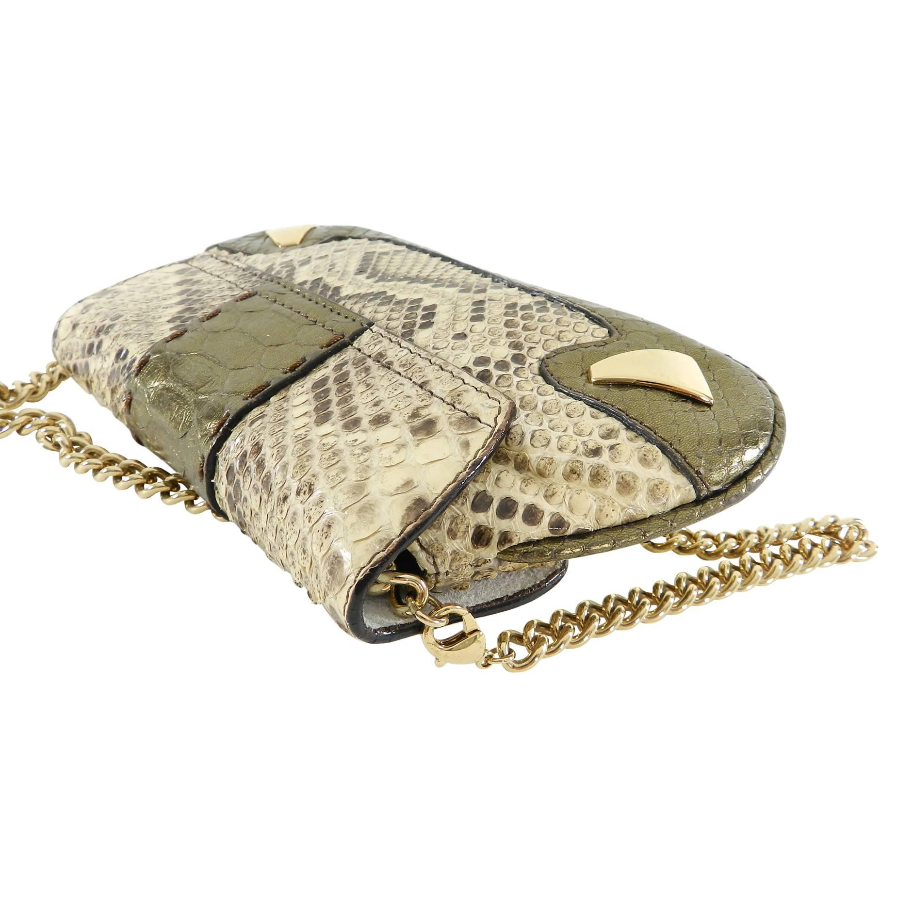 Dolce & Gabbana Bronze Python Micro Mini Bag and Coin Pouch Set 4