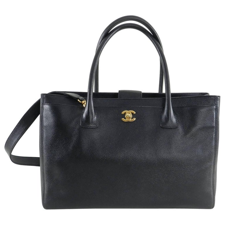 Executive Cerf Tote with Strap Black – Second Edit