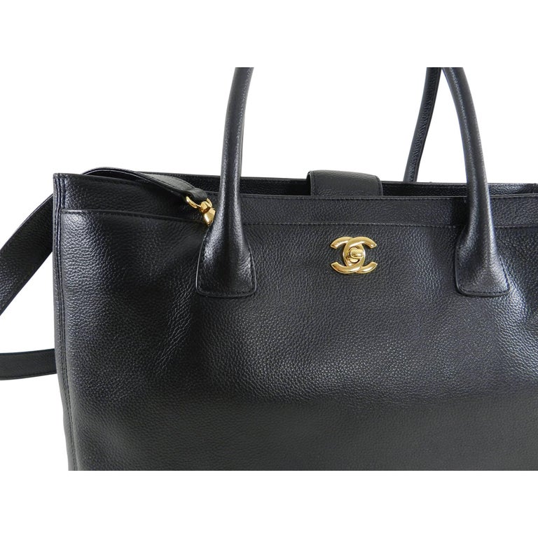 Chanel Black Executive Cerf Tote Bag Gold Hardware at 1stDibs chanel