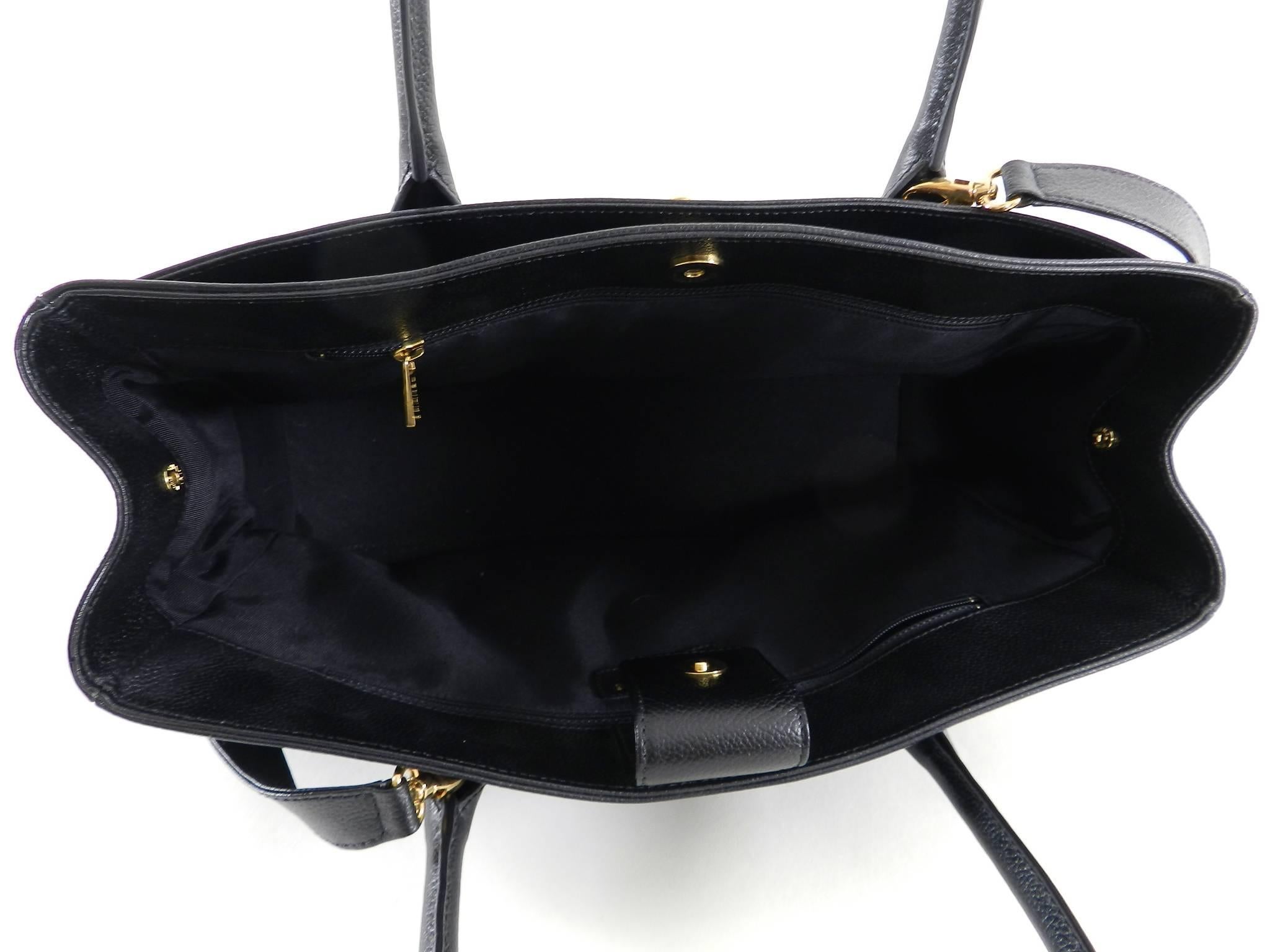 Chanel Black Executive Cerf Tote Bag Gold Hardware 1