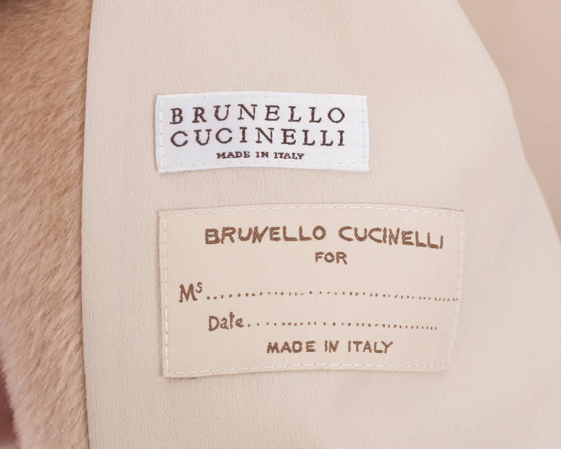 Brunello Cucinelli Nude Alpaca Wool Oversized Coat - M 2