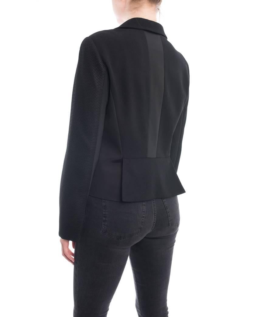 Oscar De La Renta SS 2016 Black Sequin Mesh Applique Evening Jacket - 8 2
