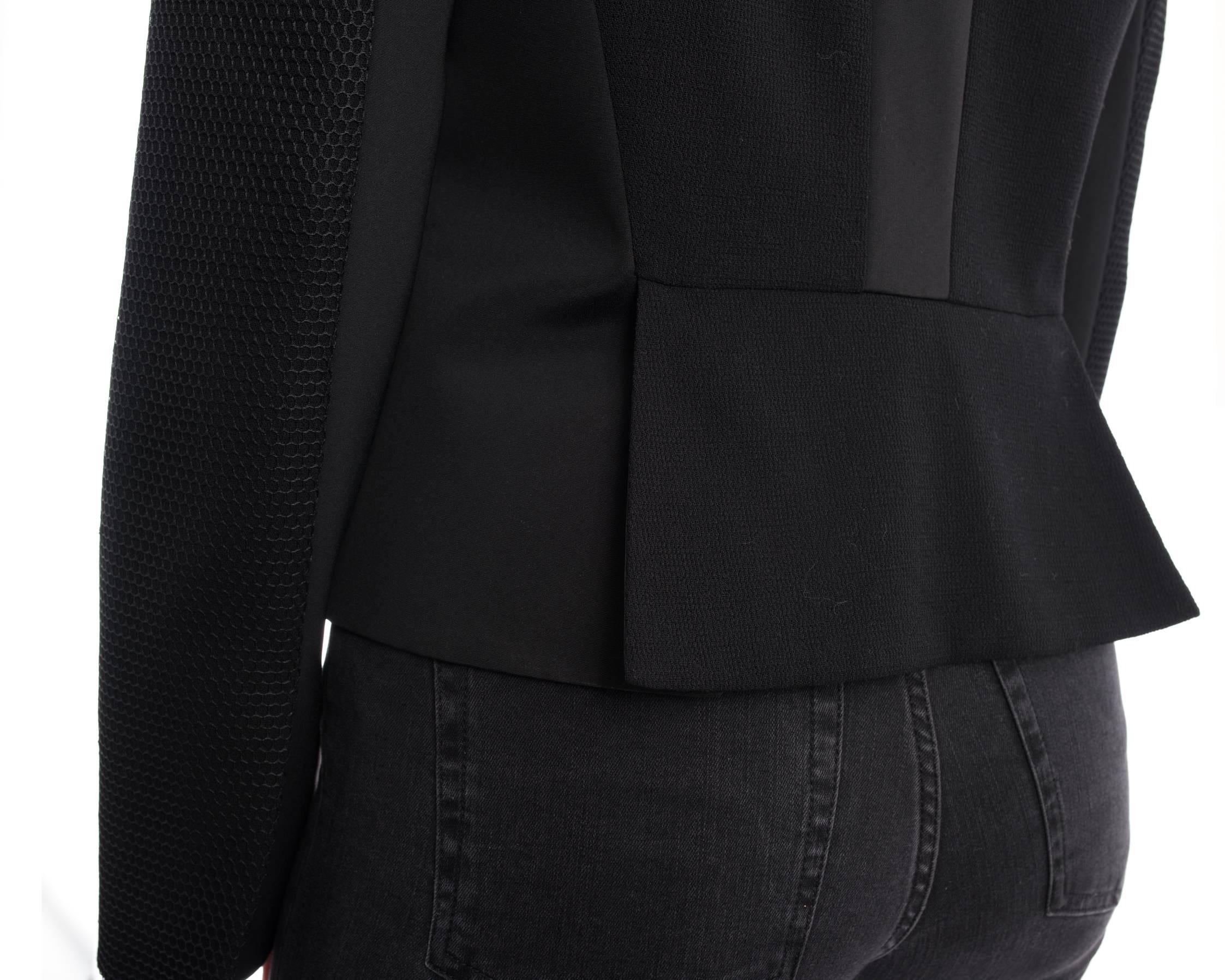 Oscar De La Renta SS 2016 Black Sequin Mesh Applique Evening Jacket - 8 3