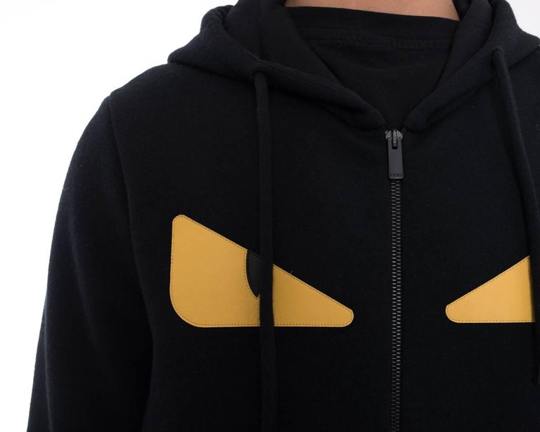 Fendi Hoodie - Black w. Yellow Logo Print » ASAP Shipping