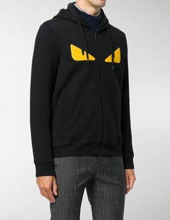 Fendi Monster Black Hoodie Sweatshirt with Yellow Eyes - 48