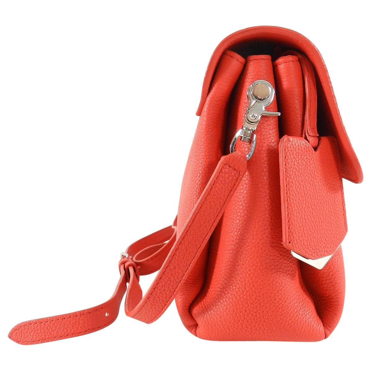 Women's or Men's Balenciaga Le Dix Hot Coral Soft Courrier Leather Crossbody Bag