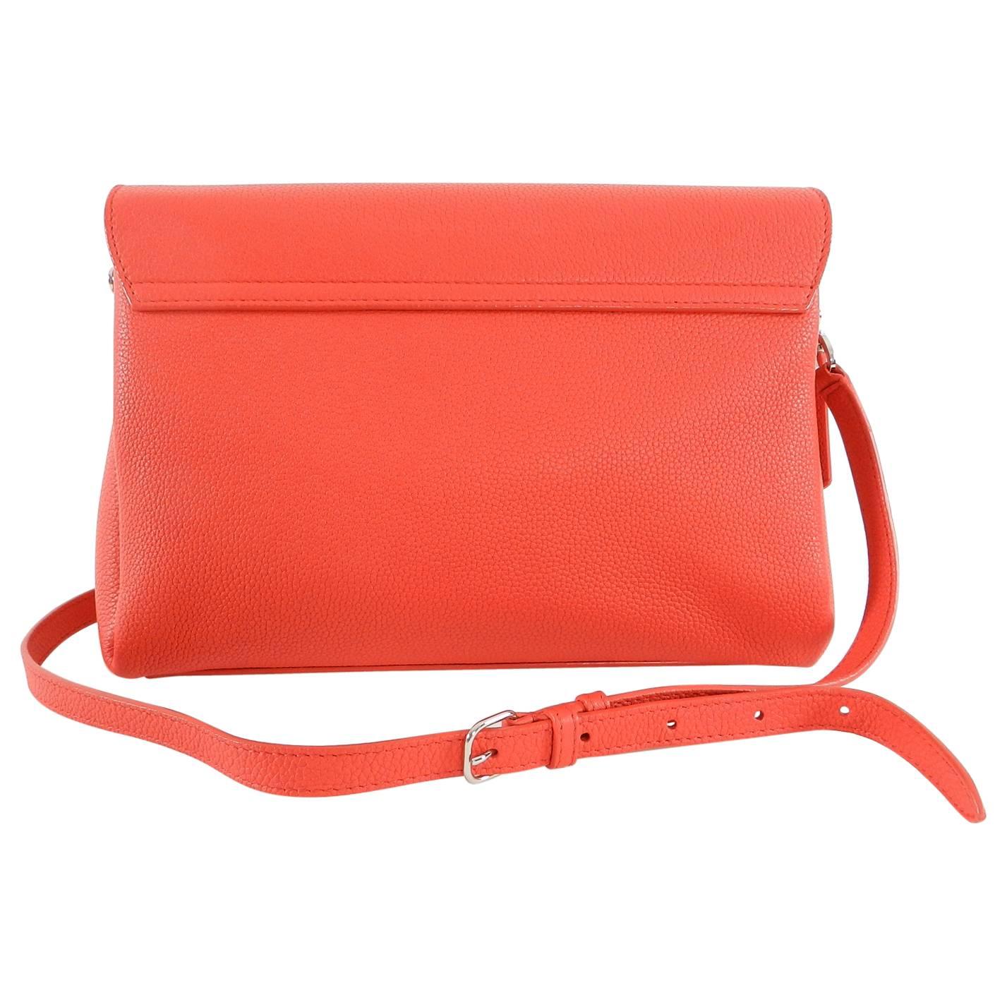 Balenciaga Le Dix Hot Coral Soft Courrier Leather Crossbody Bag 1