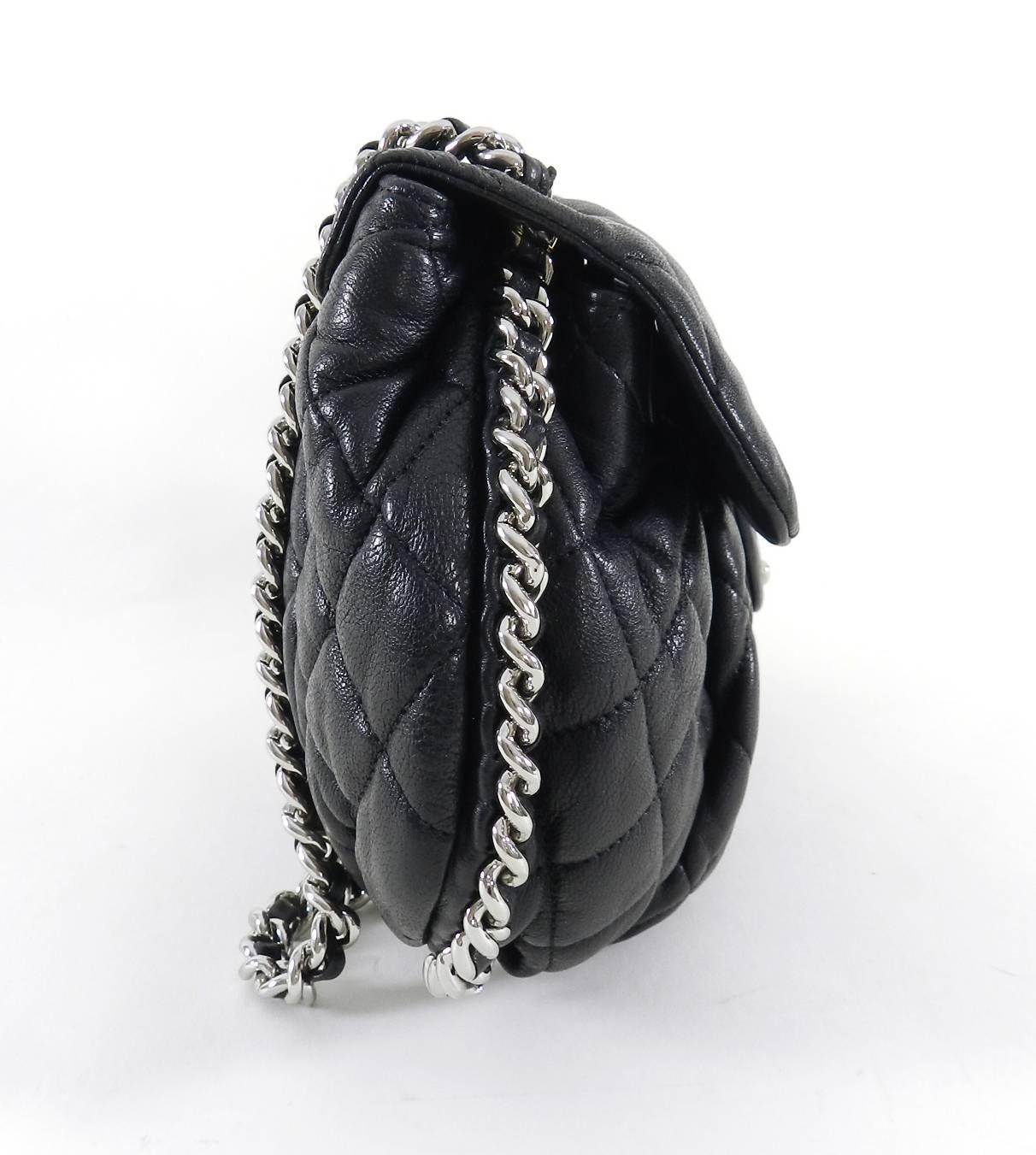 Chanel Cruise 2011 black lambskin Quilt “Chain Around” Flap Bag 1