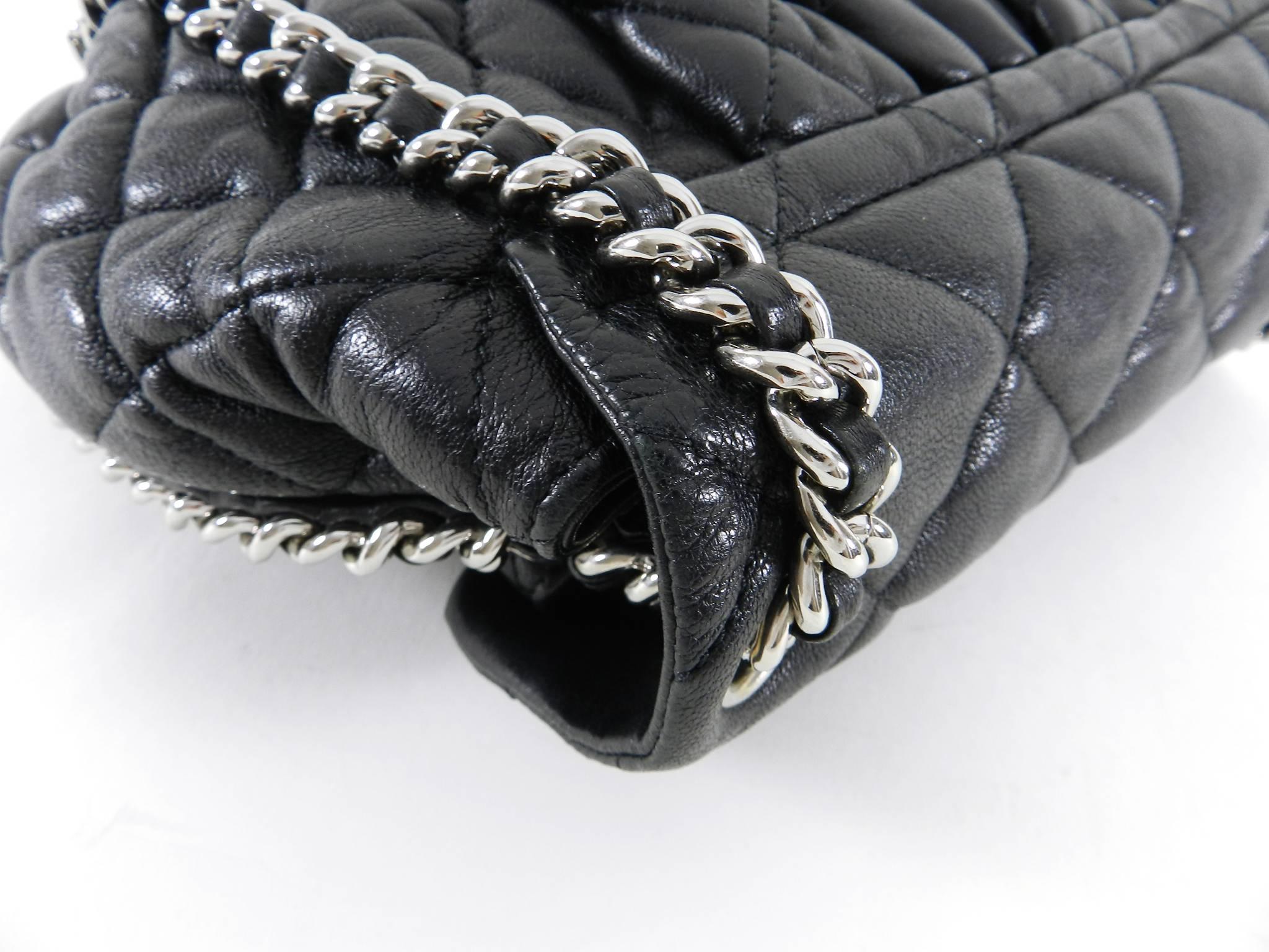 Chanel Cruise 2011 black lambskin Quilt “Chain Around” Flap Bag 2