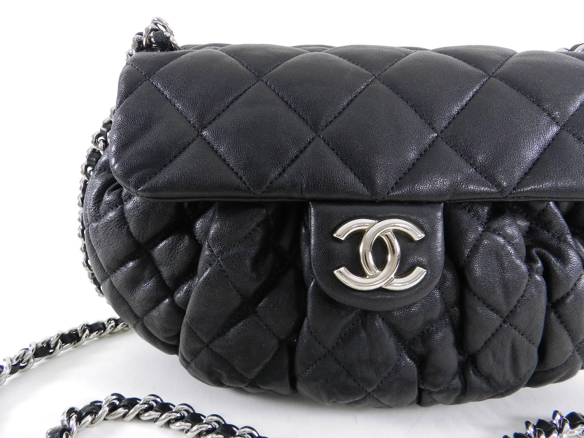 Chanel Cruise 2011 black lambskin Quilt “Chain Around” Flap Bag 3
