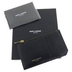 Saint Laurent Fragments Black Zip 5 Card Holder