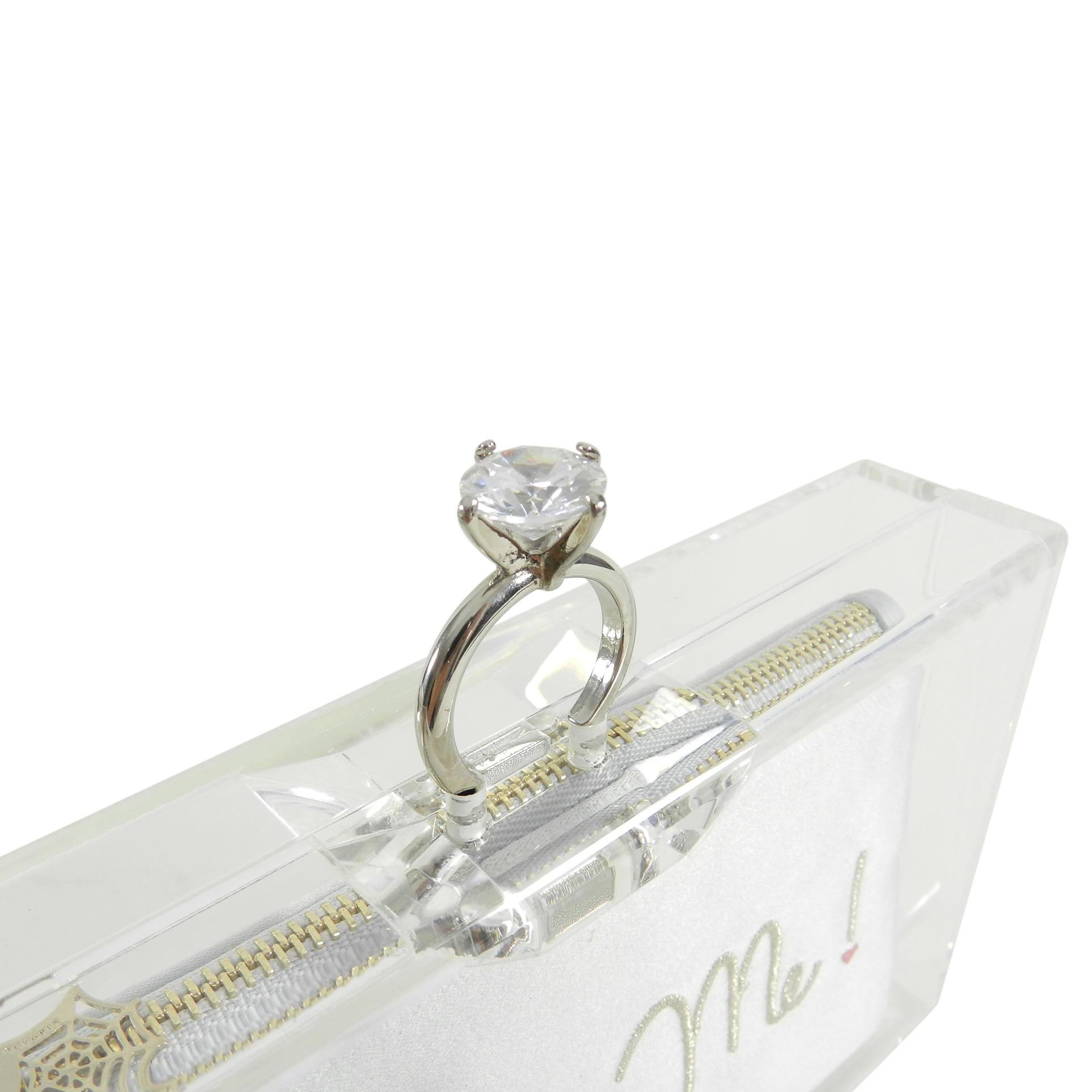 Charlotte Olympia Marry Me Acrylic Clutch Bag In Excellent Condition In Toronto, ON