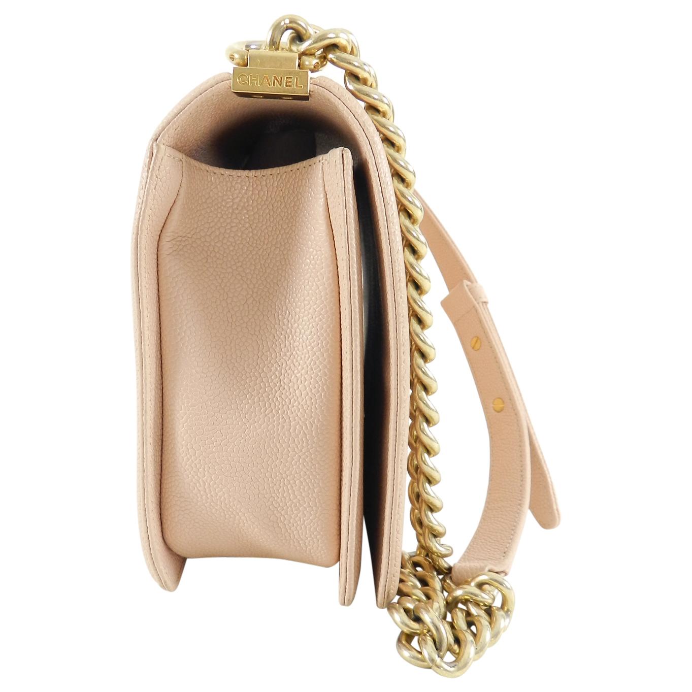 chanel boy light beige