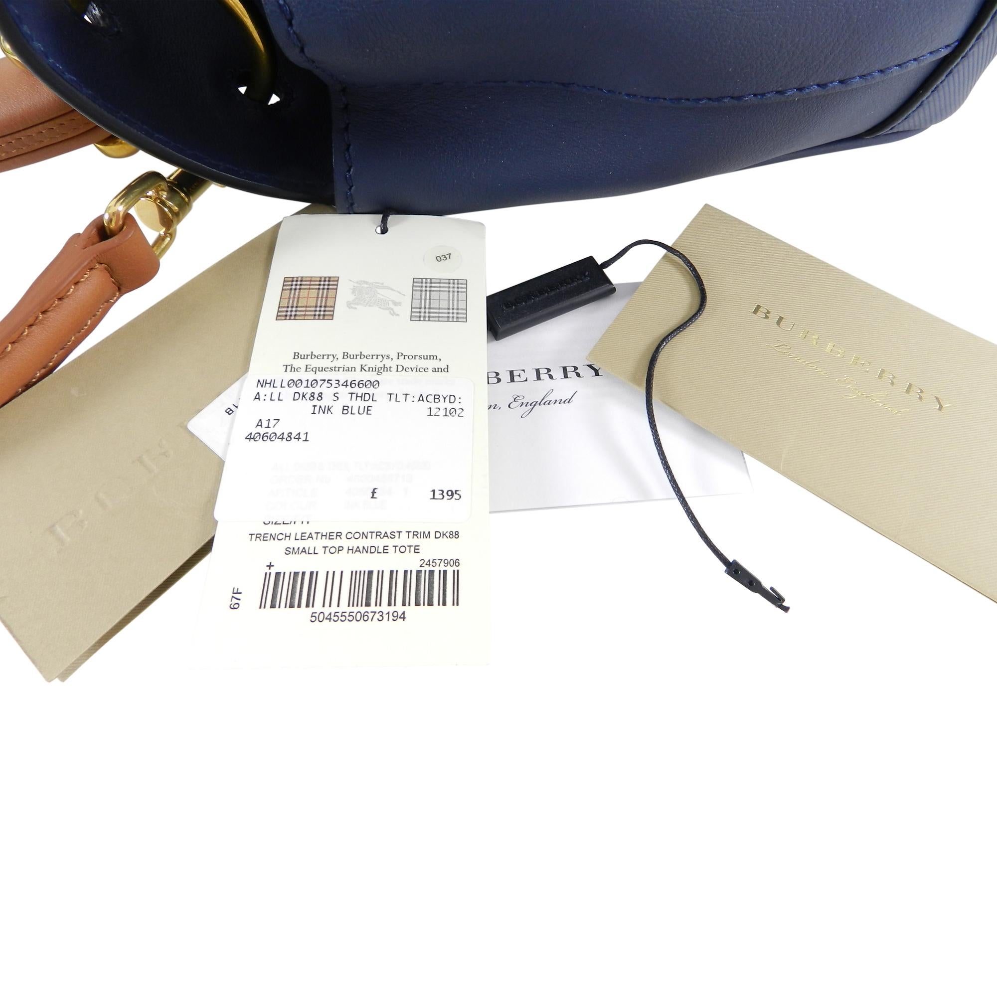 Burberry DK88 Small Ink Blue Top Handle Bag 3