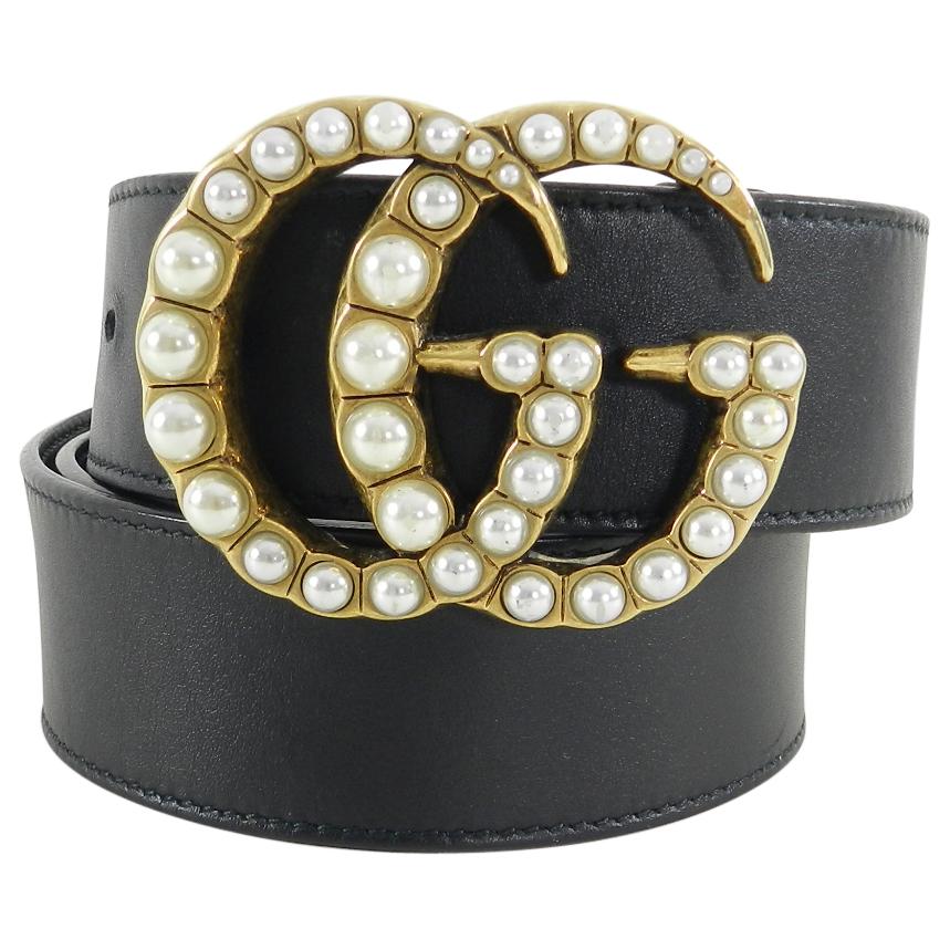 Gucci Marmont Pearl GG Buckle Belt