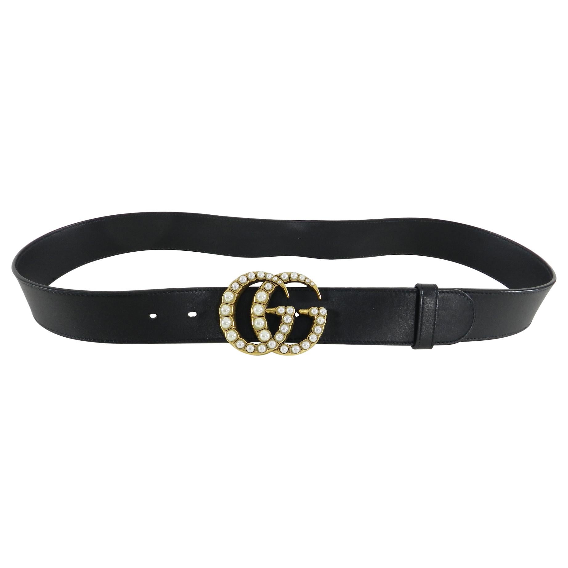 gucci marmont pearl belt