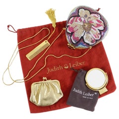 Judith Leiber Flower Jewelled Strass Minaudiere Evening Bag