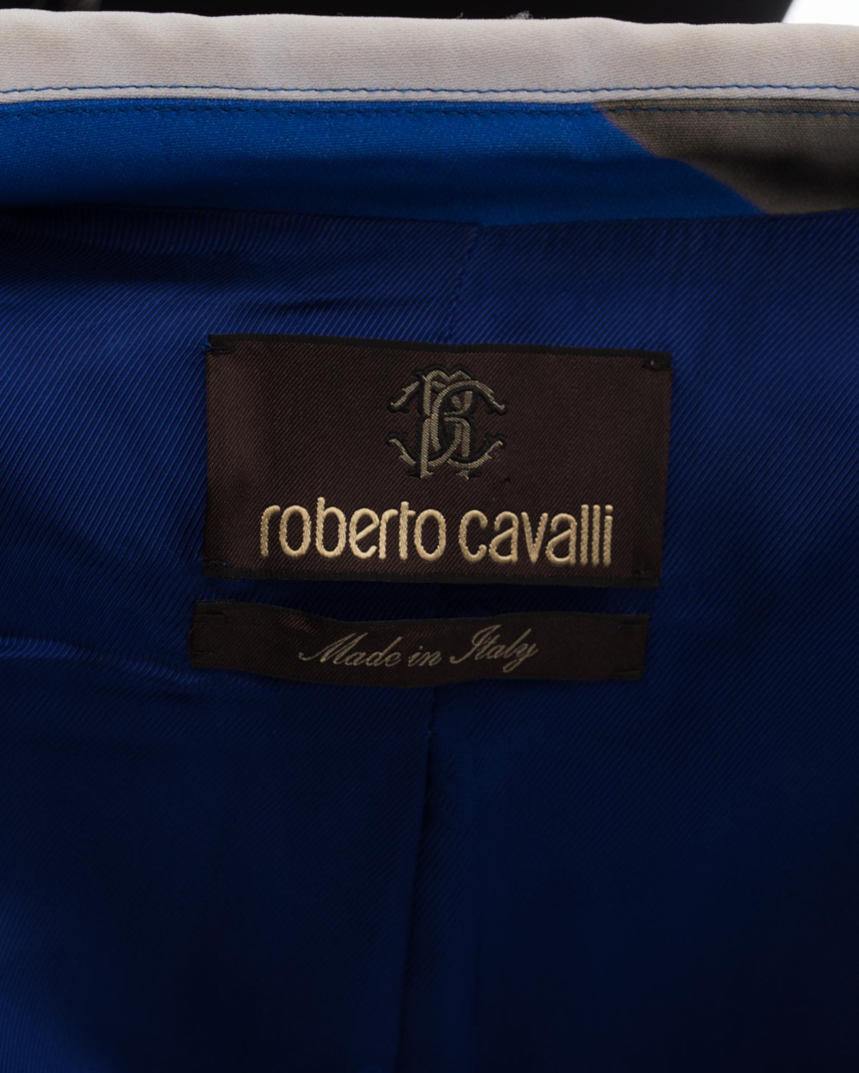 Roberto Cavalli Red Blue Yellow Floral Photoprint Blazer Jacket  4